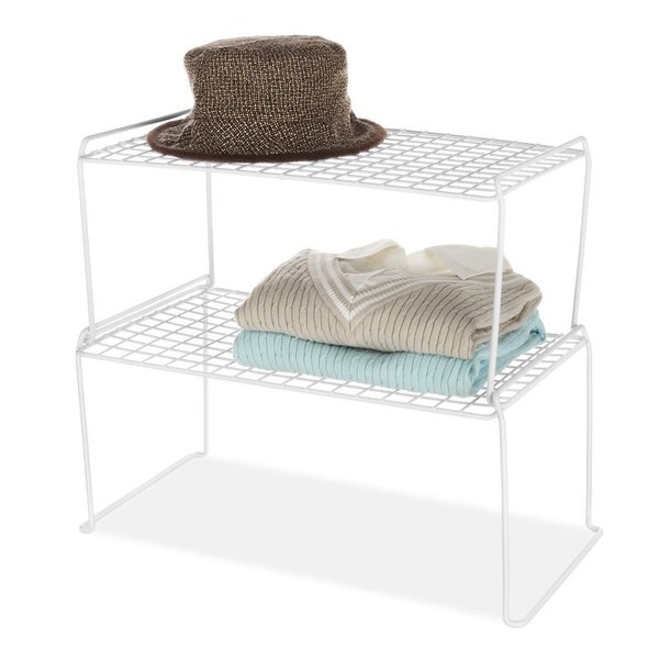 Whitmor 9 in. H X 20 in. W X 12 in. L White Stackable Shelf 6023-3121